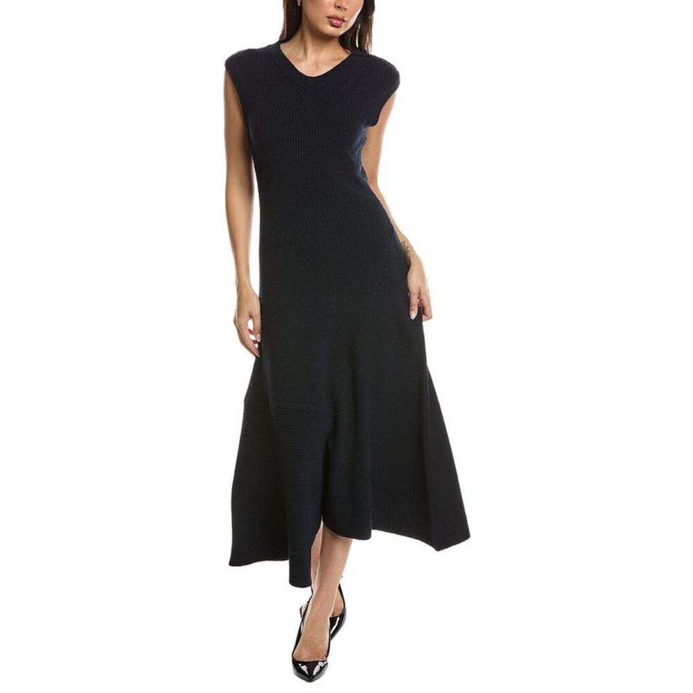 Hugo Boss Womens Boss  Forsizia Asymmetrical Hem Sweaterdress, Blue